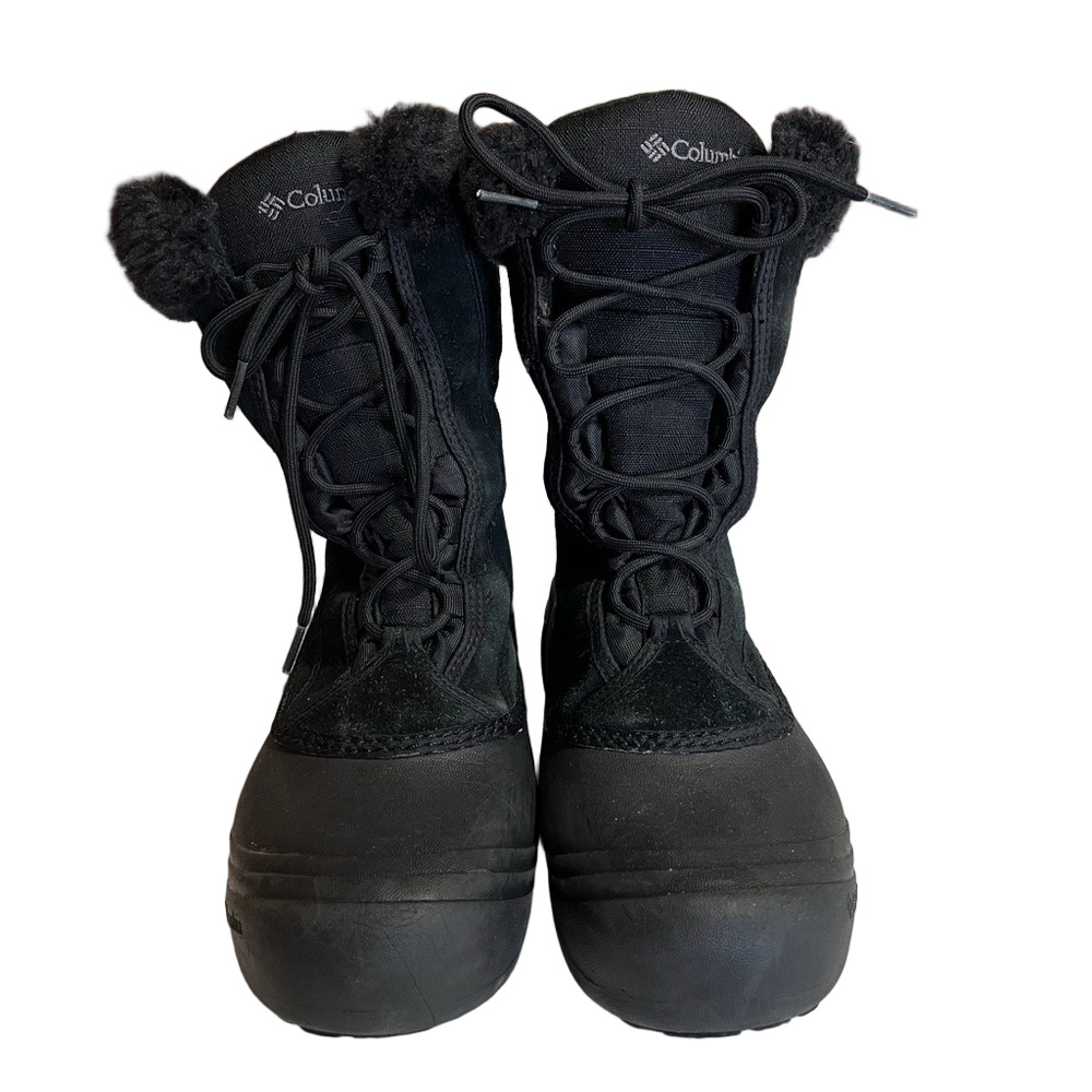 Columbia Womens Black Waterproof Insulated Winter Boots 9 Techlite Lace Up